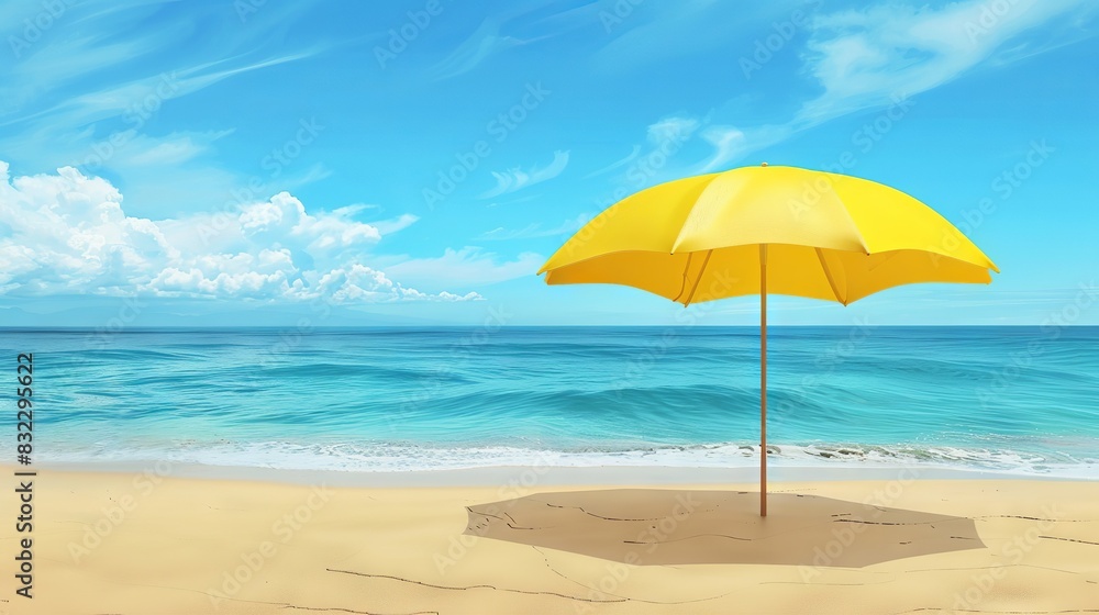 an opened umbrella on the beach