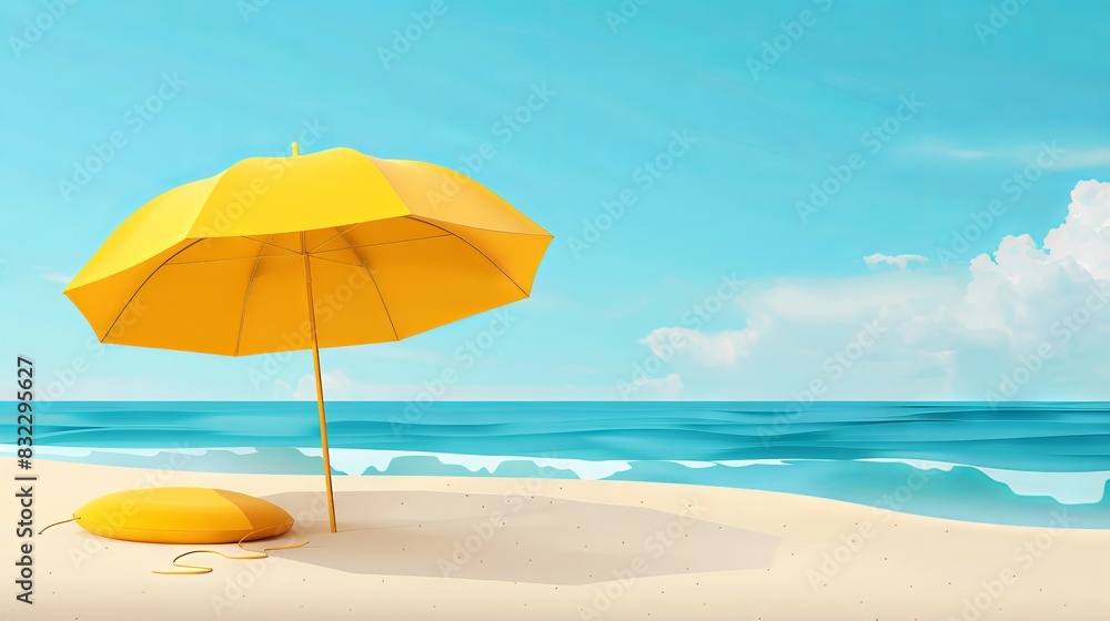 an opened umbrella on the beach an opened umbrella on the beach