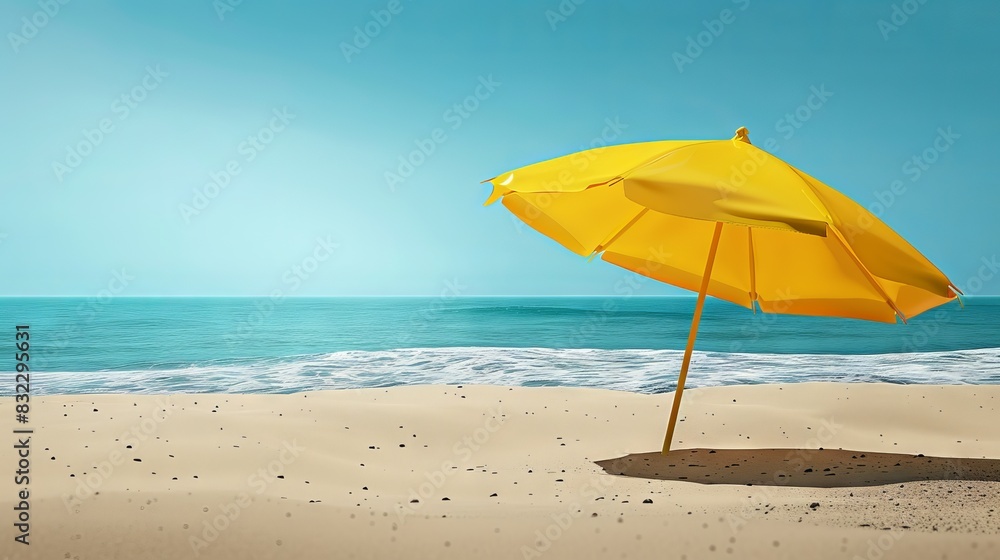 an opened umbrella on the beach