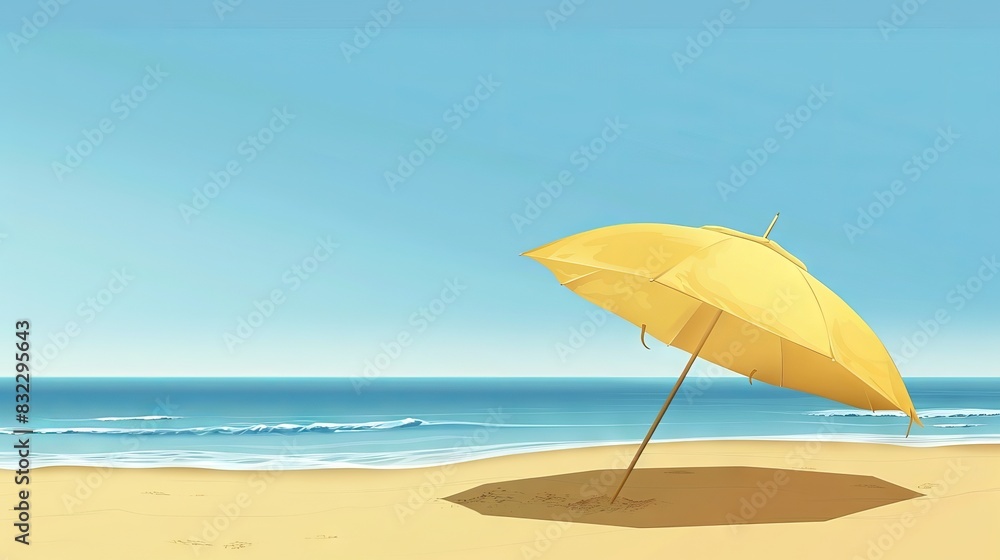 an opened umbrella on the beach