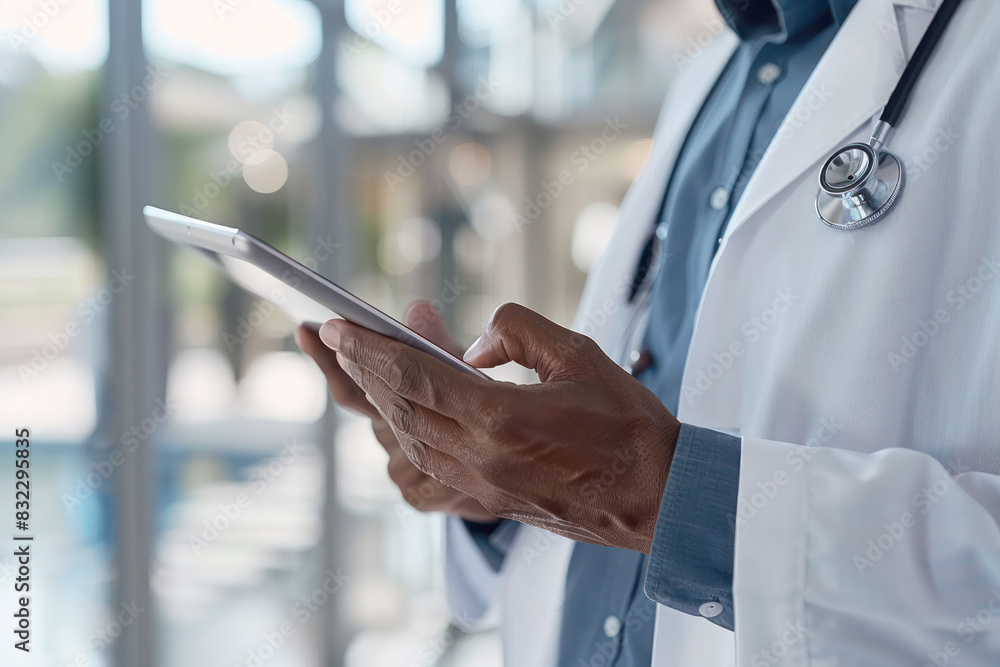 Doctor Using Digital Tablet to Review Patient's Medical History Doctor Using Digital Tablet to Review Patient's Medical History
