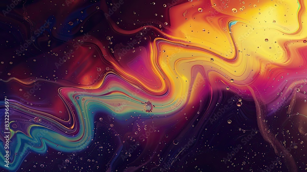Surreal spectrum of oil swirling in water Surreal spectrum of oil swirling in water