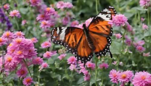 Butterfly in the flower garden