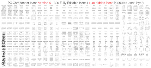 PC Component Icons, PC Hardware Icons & PC Peripherals icons -  VERSION 5 - every conceivable icon for every possible part used in both liquid and air cooled custom builds
