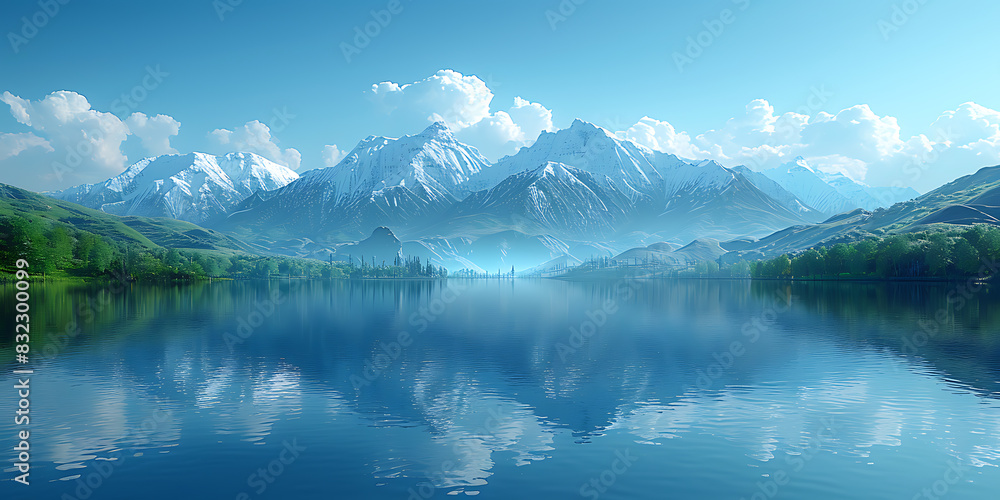 Serenity Unleashed: Turquoise Lake Reflections & Azure River Skies Serenity Unleashed: Turquoise Lake Reflections & Azure River Skies