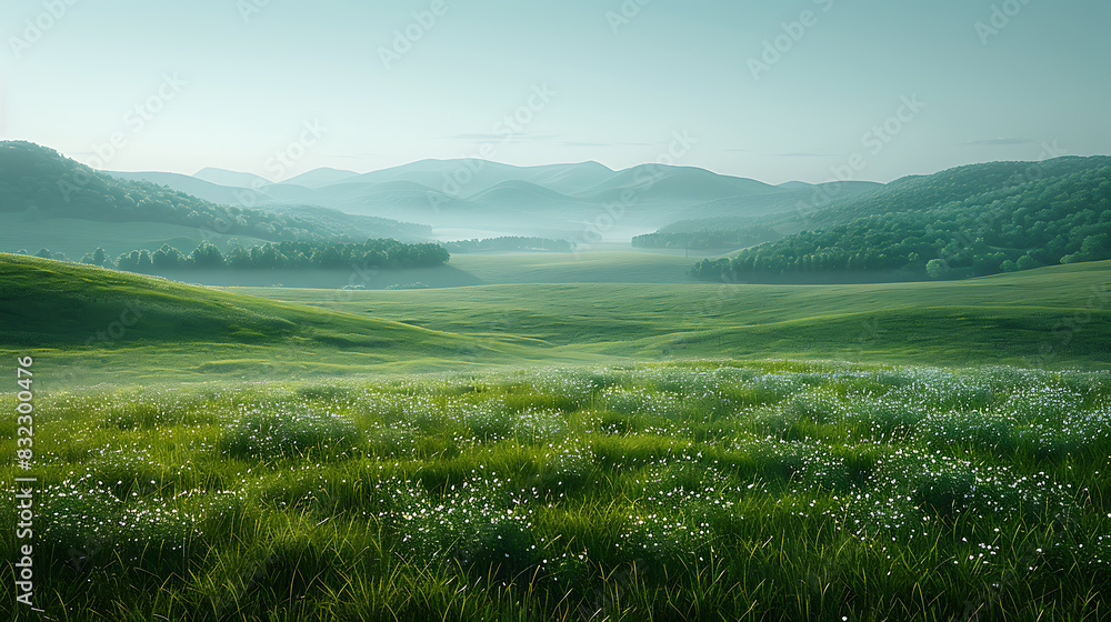 Artistic Aerial View: Serene Meadow & Minimalism