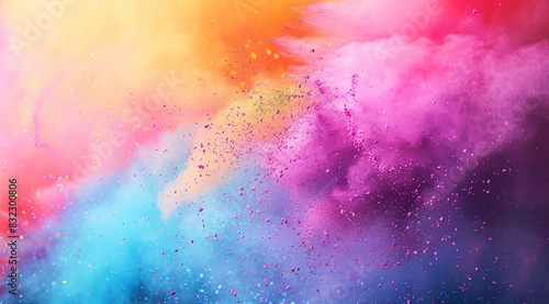 Vibrant Colorful Powder Explosion on Dark Background
