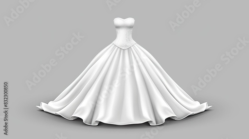 a white wedding dress adorned with exquisite details  set against a light background design  perfect for capturing the essence of luxury style.