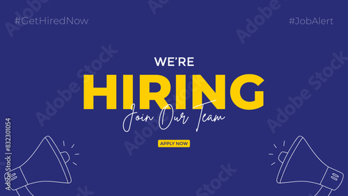 We are hiring job candidate post and flyer template. Join our team and hiring concept. Open vacancy and hiring creative ads and poster vector illustration