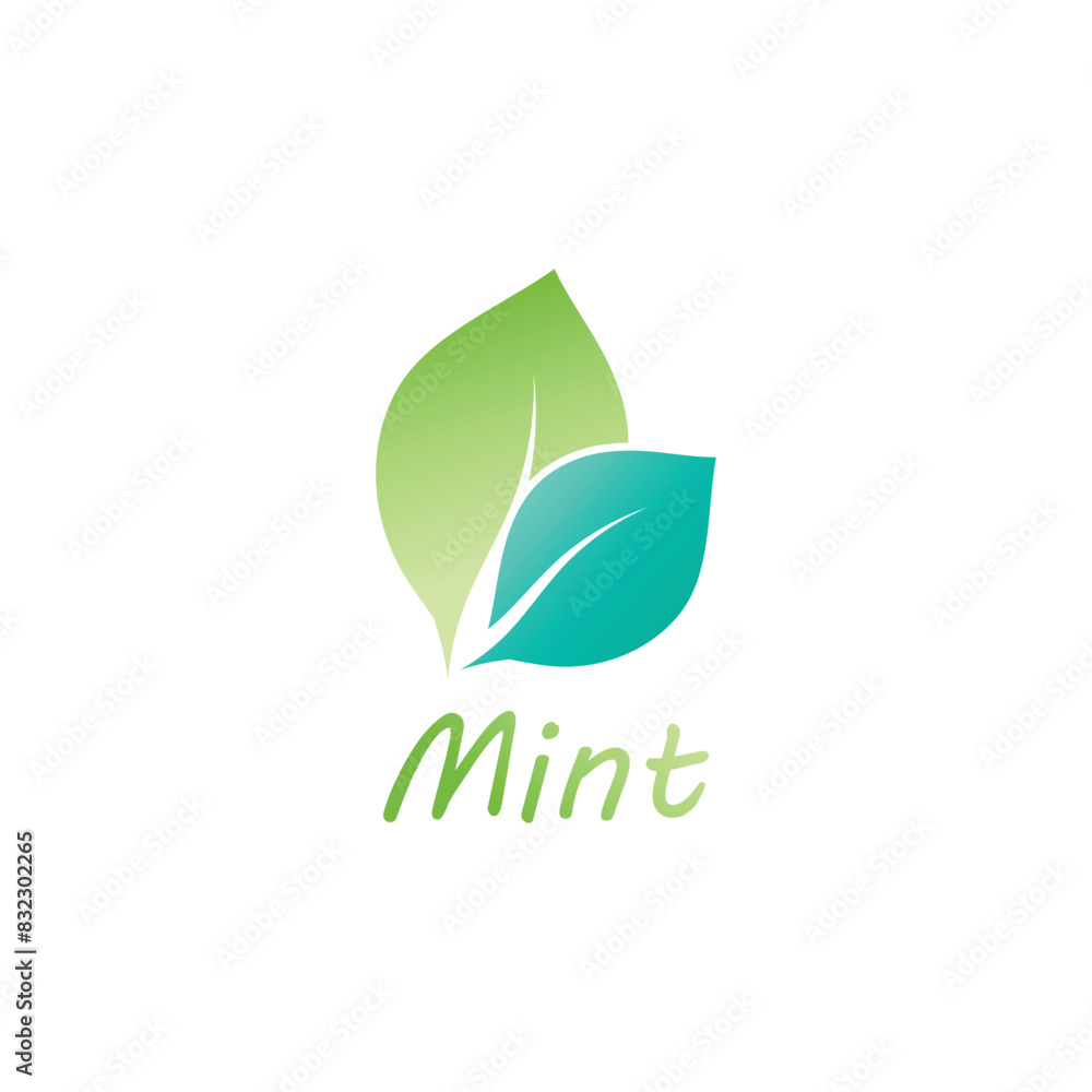 Mint leaf logo vector element template and symbol Mint leaf logo vector element template and symbol