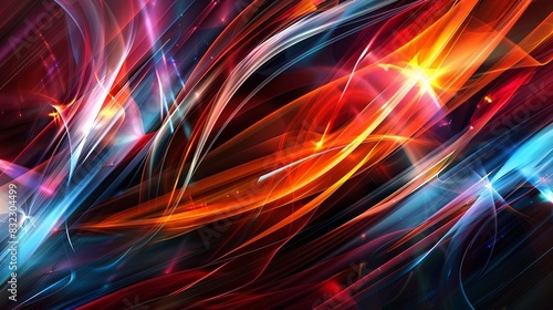 A colorful  abstract image with a red and blue wave