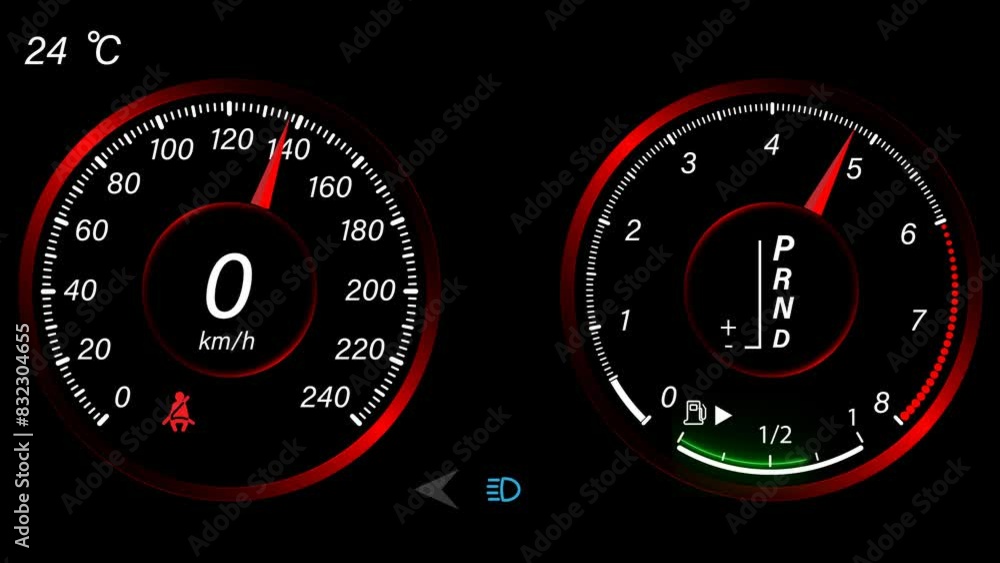 The dashboard of the motorcycle with the main indicators . The dashboard of the motorcycle with the main indicators .