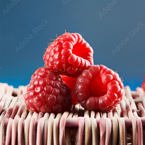 Fresh Raspberries closeup detail fruit