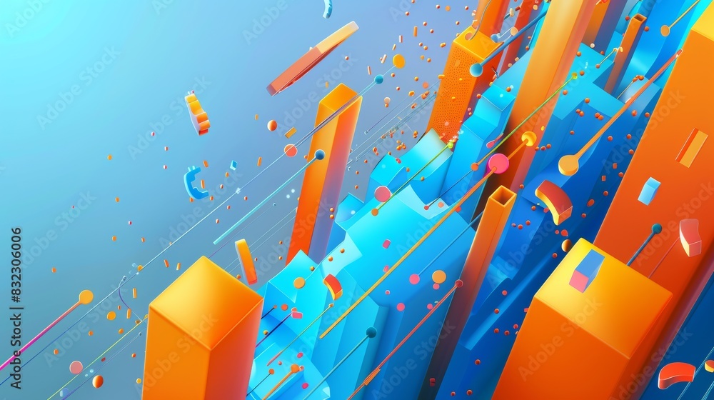 Obraz premium Data technology background. Abstract background. Connecting dots and lines on dark background. 3D rendering. 4k. technology. Illustrations