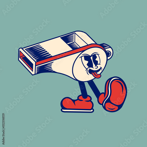 Retro character design of whistle