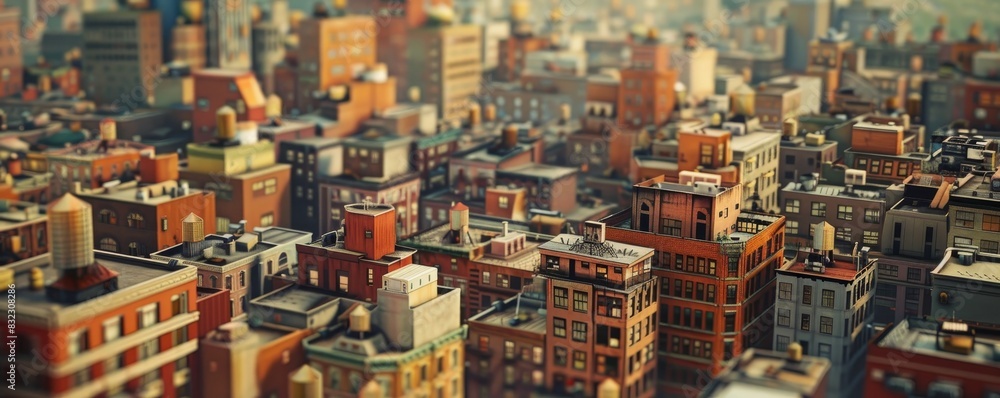 Aerial view of a dense urban cityscape with various buildings in warm sunlight, showcasing architectural diversity and vibrant city life. Aerial view of a dense urban cityscape with various buildings in warm sunlight, showcasing architectural diversity and vibrant city life.