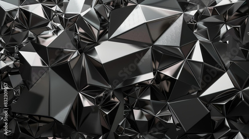 Abstract geometric diamond texture background with metallic finish photo