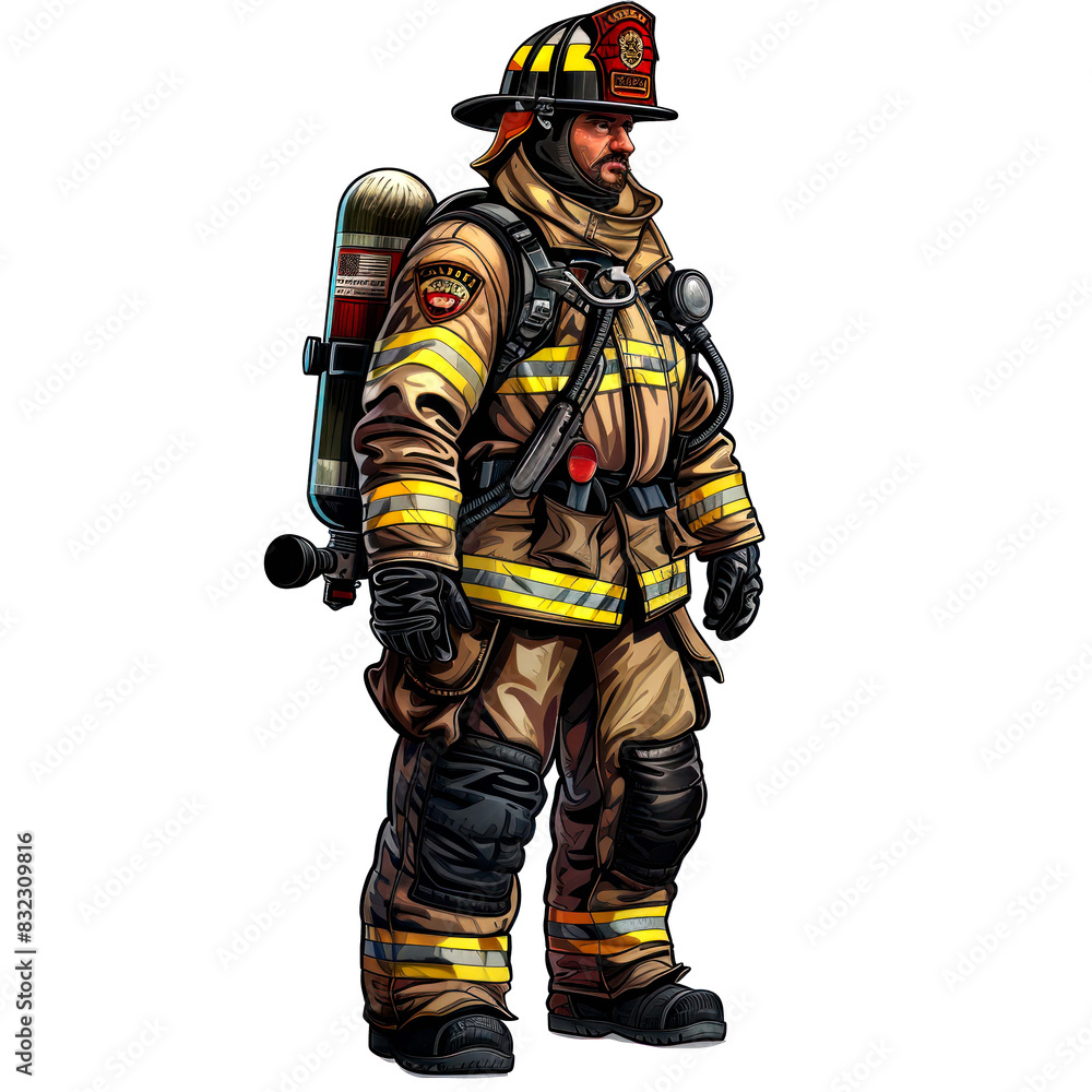 illustration art of fire fighter illustration art of fire fighter