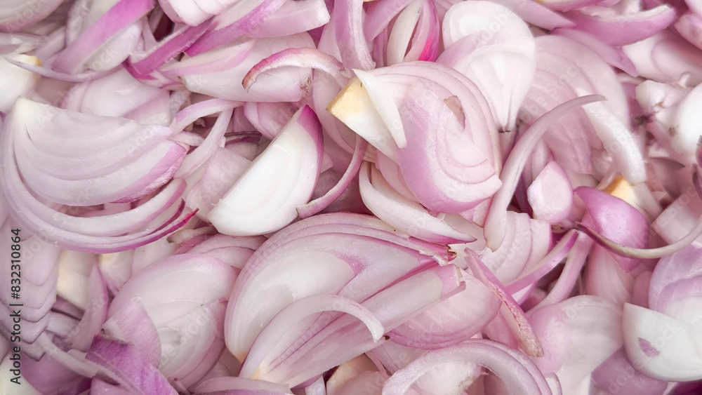 Sliced shallots for cooking ingredients