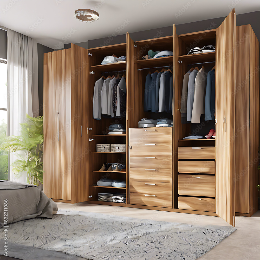 Modern Dressing Room Interior With Wardrobe stock photo Modern Dressing Room Interior With Wardrobe stock photo