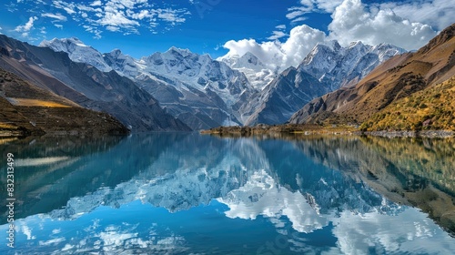 Wallpaper Mural Tranquil lake reflecting towering mountains Torontodigital.ca