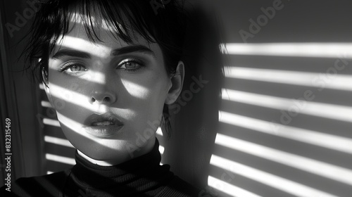 Reality and Dream Intertwine: Enigmatic Black and White Portrai,woman
