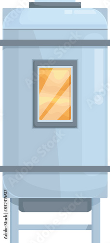 Vector illustration of a contemporary electric water heater with visible heating element