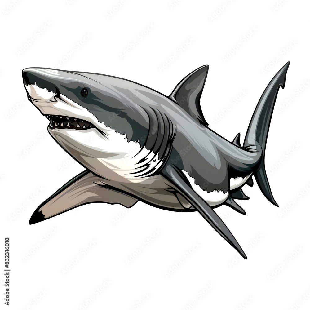 Fototapeta premium illustration art of shark
