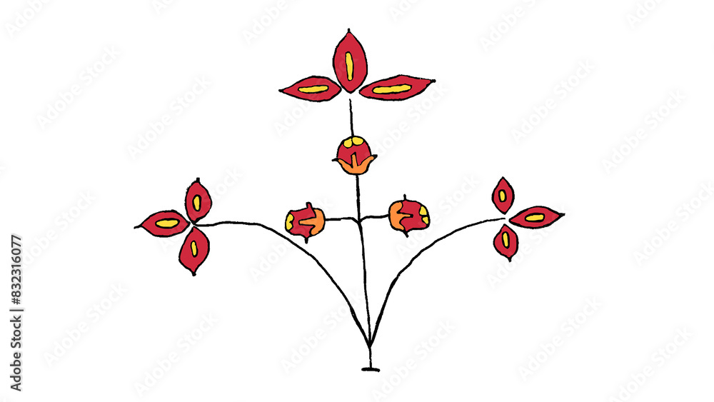 Simple flower with several branches illustration.