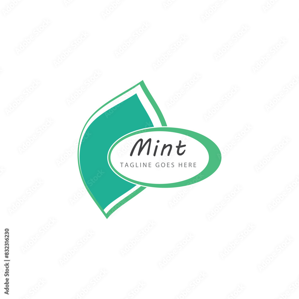 Mint leaf logo vector element template and symbol Mint leaf logo vector element template and symbol