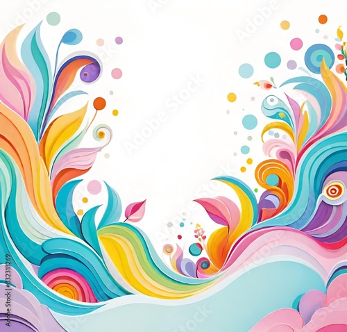 abstract background  illustration  swirl  pattern  decoration  art  rainbow  frame  colorful  card  summer  color  leaf