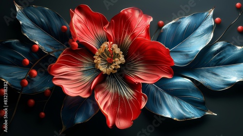 Close-Up of a Flower on a Black Background