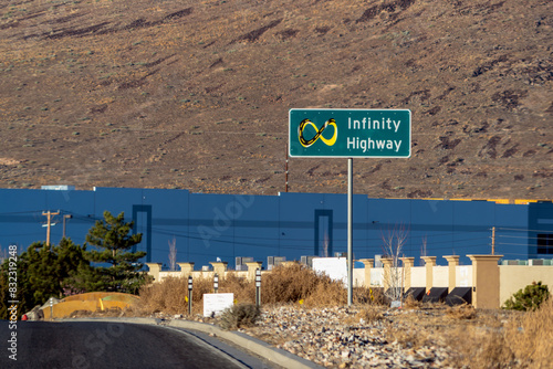 Infinity Highway Road Sign located on Highway 439 the USA Parkway east of the Reno Sparks Nevada area.