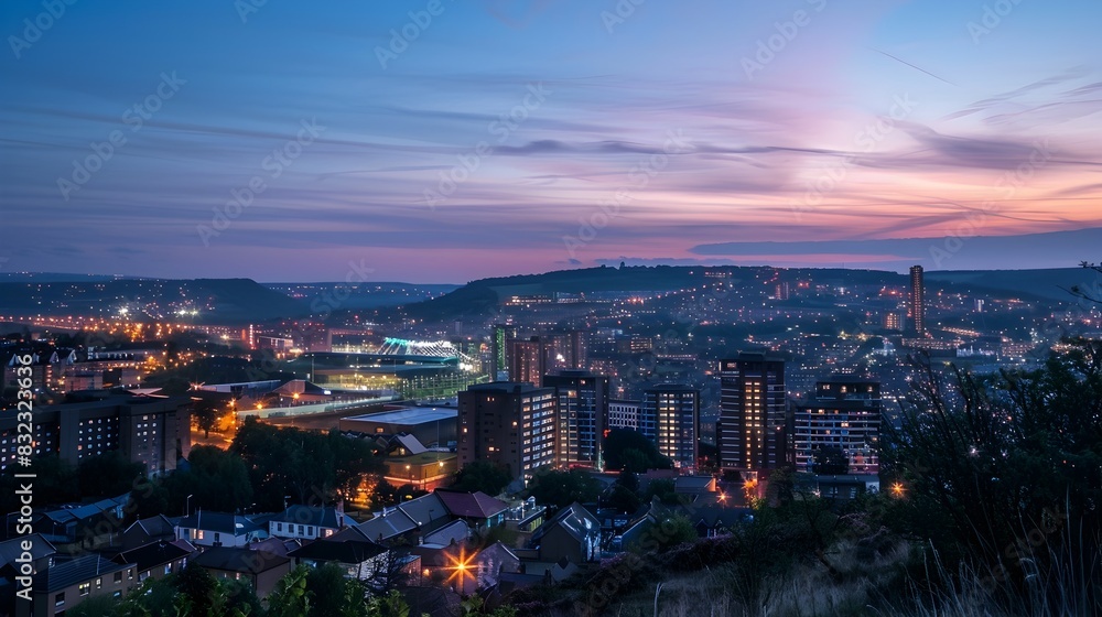 Blue Hour Illuminates the Bustling Metropolitan Skyline Blue Hour Illuminates the Bustling Metropolitan Skyline