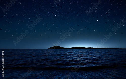 Seascape, island, night, Generative AI © Юлия Волошенюк