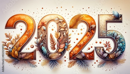 Design em comemoração ao ano novo do ano de 2025