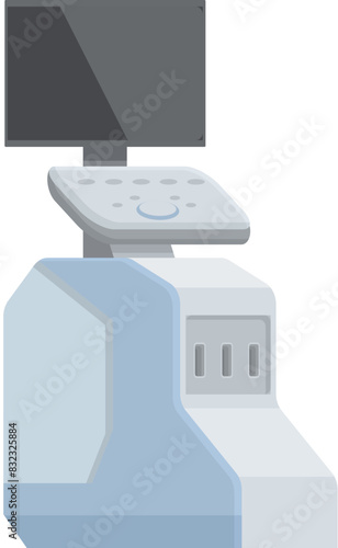 Vector illustration of a contemporary ultrasound machine with monitor and controls