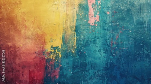Abstract Bright Background with Stylized Smears on Grungy Wall Texture photo