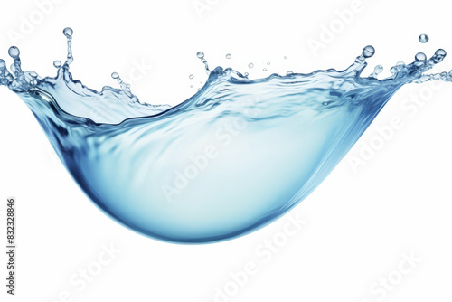 blue water splashing on white background, Water splash photo