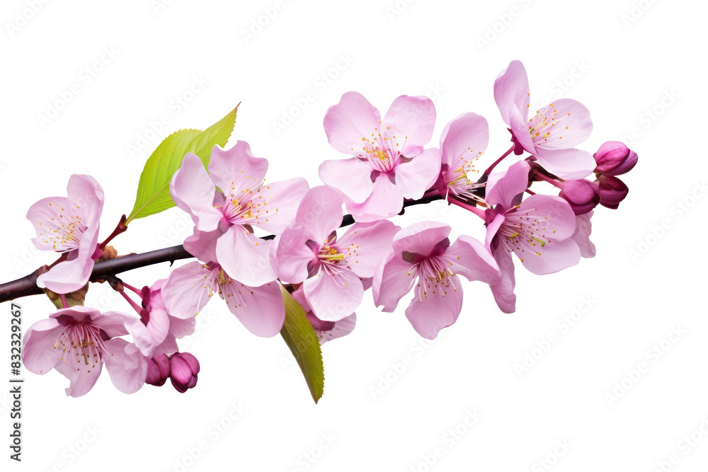Delicate Pink Cherry Blossom Branch on transparent Delicate Pink Cherry Blossom Branch on transparent