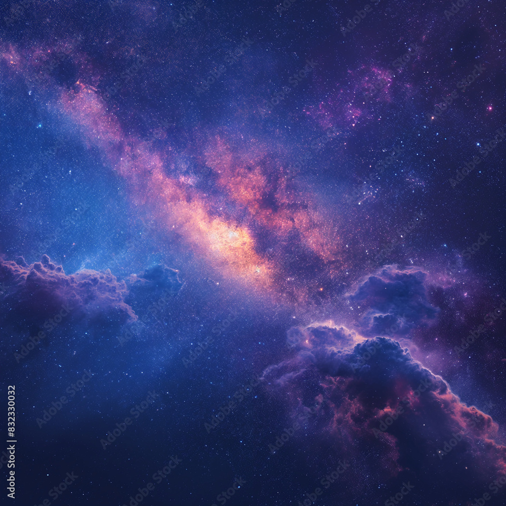 Obraz premium Planet and Space Out of World Galaxy milky way background Ai