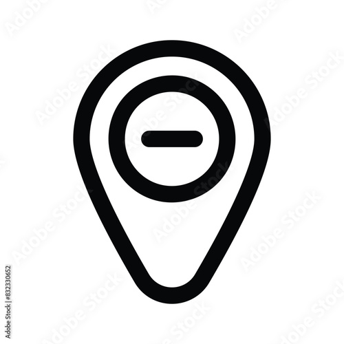Get this creative icon of remove location in editable style