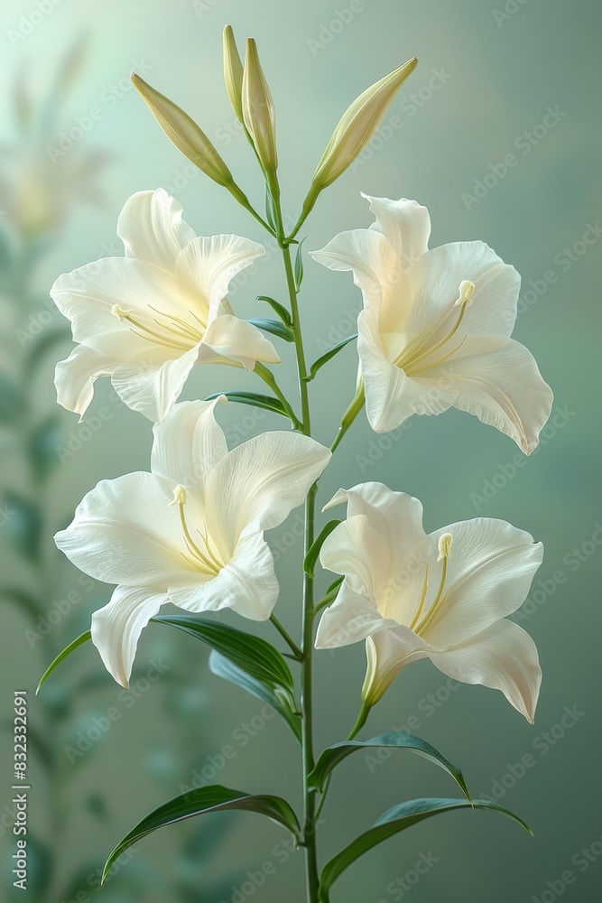 Close Up of a White Flower With Blurry Background Close Up of a White Flower With Blurry Background