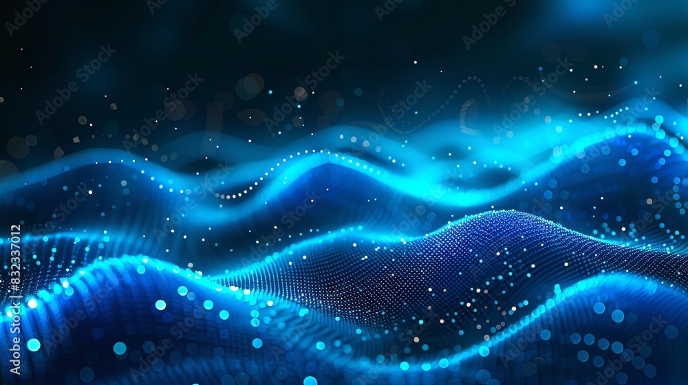 A blue wave with a lot of dots on it A blue wave with a lot of dots on it