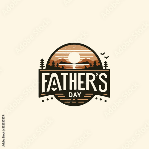 fathers day logo, happy fathers day typography