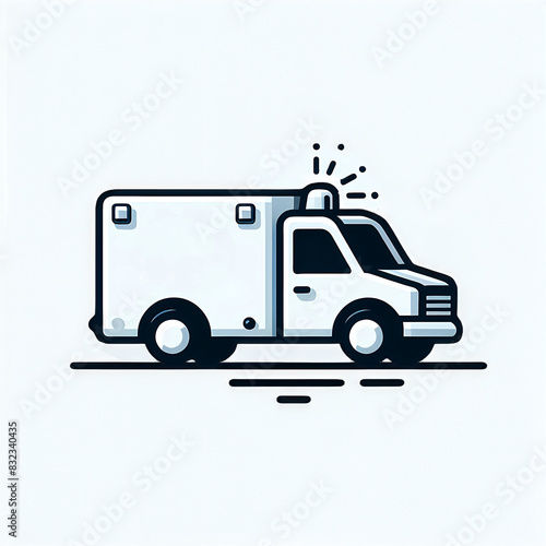 Wallpaper Mural Isolated vector illustration of an ambulance on a white background. Torontodigital.ca
