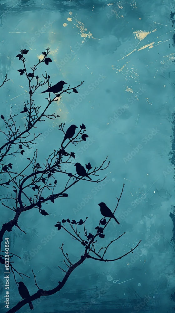 Φωτογραφία Capture the cheerful sound of chirping birds in a minimalist digital illustration