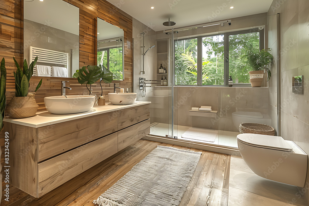 Sleek Contemporary Bathroom - Frameless Glass Shower & Modern Design Sleek Contemporary Bathroom - Frameless Glass Shower & Modern Design