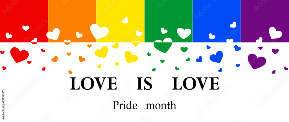 Rainbow heart on white background, Let's Celebrate PRIDE month with ...