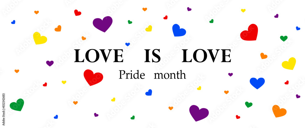 Rainbow heart on white background, Let's Celebrate PRIDE month with ...